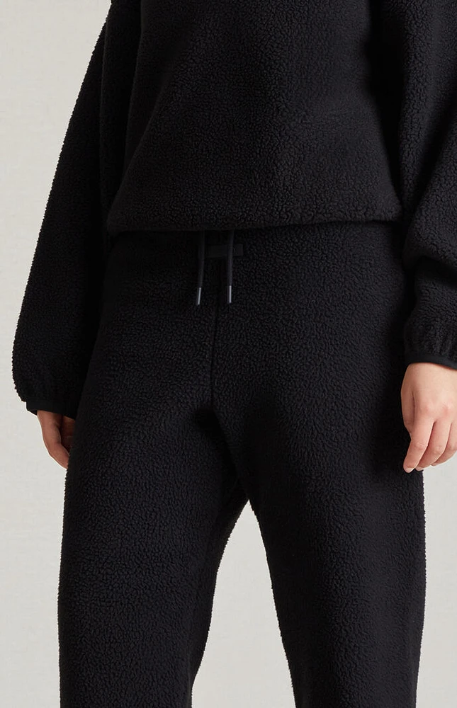 Kids Fear of God Essentials Jet Black Polar Fleece Sweatpants