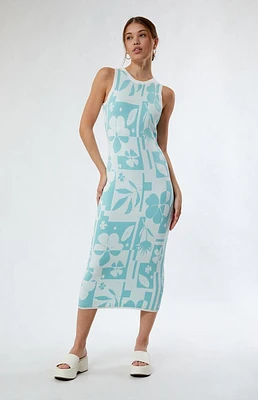 MINKPINK Lacy Intarsia Knit Midi Dress