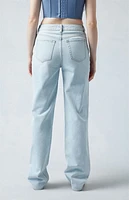 Pacsun Eco Light Indigo Fold-Over Ripped '90s Boyfriend Jeans