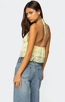 Edikted Zephi Split Front Ruffled Top