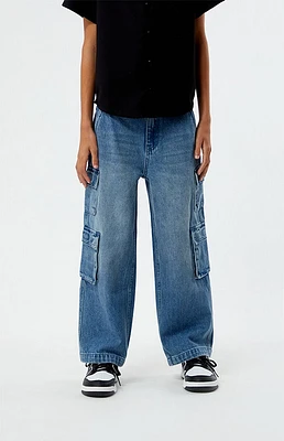 PacSun Kids Medium Indigo Baggy Cargo Jeans