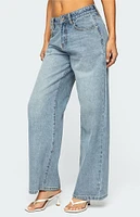 Edikted Ery Wide Leg Mid Rise Jeans