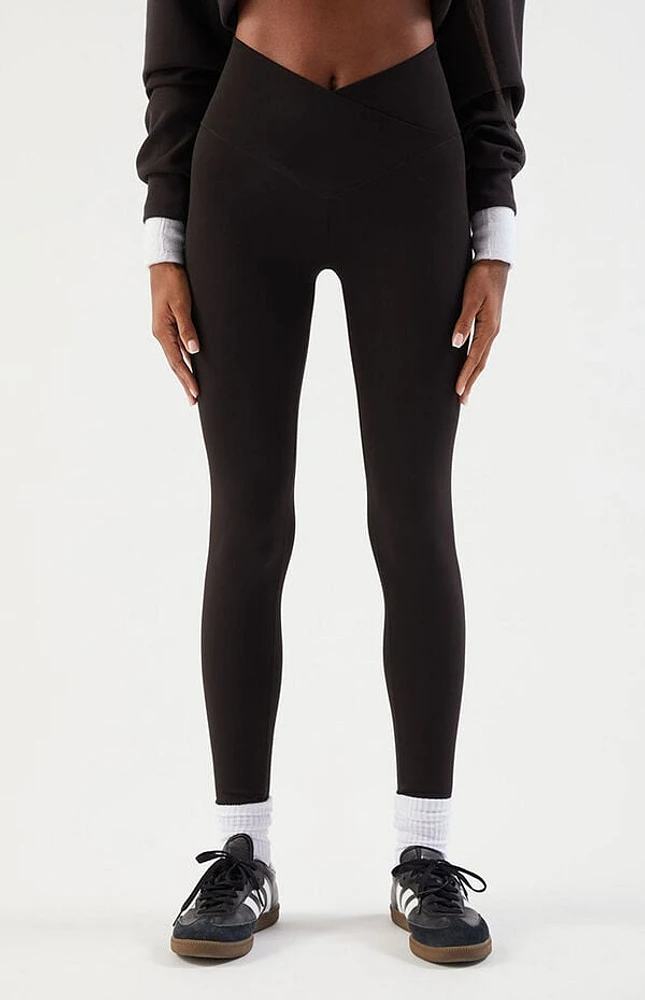 PAC 1980 WHISPER Black Active Crossover Yoga Pants