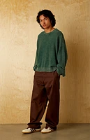 Pacsun Green Textured Crew Neck Sweater