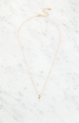 LA Hearts Y Initial 14K Gold Plated Necklace