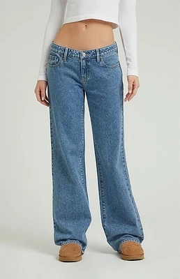 Pacsun Dark Indigo Low Rise Girlfriend Jeans