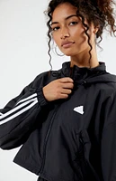 Recycled Black Essentials 3-Stripes Woven Windbreaker Jacket