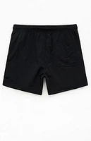 Pacsun Jet Black Collegiate 4.5" Swim Trunks