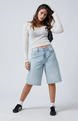 PacSun Light Indigo Extreme Jorts