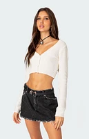 Edikted V Neck Cropped Cardigan