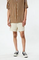 Pacsun Tan Sail Seersucker 4.5" Swim Trunks
