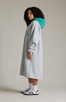 Kids Fear of God Essentials Light Heather Grey Mint Leaf Hooded Dress