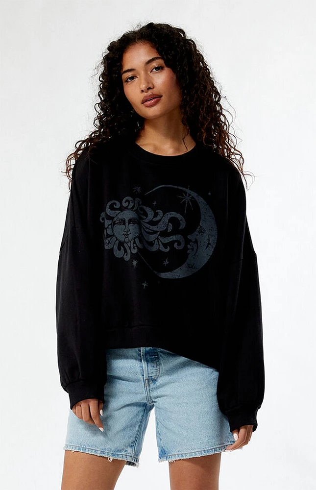 Luna View Loose Crew Neck Sweatshirt