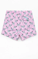 Bermies Pink Cheetah 3.5" Swim Trunks