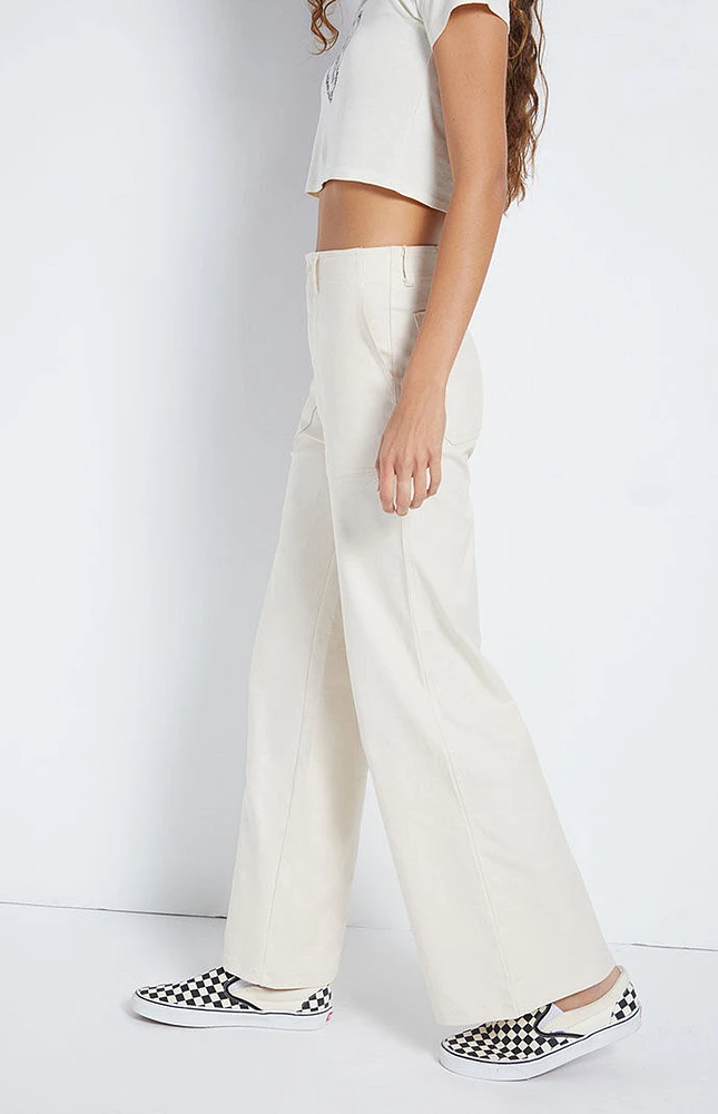 High Waisted Stretch Twill Trousers