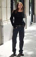 John Galt Black Basic Relaxed Sweater