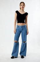 PacSun Eco Indigo Ripped Low Rise Baggy Jeans