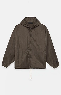 Fear of God Essentials Brown Textured Nylon Hooded Jacket