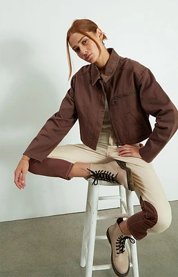 PacSun Brown Cropped Workwear Jacket