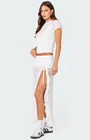 Edikted Ruffled Sheer Lace Maxi Skort