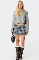 Edikted Golda Plaid Ruffle Mini Skirt