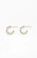 LA Hearts Silver 14K Gold Plated Braided Hoop Earrings
