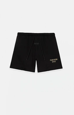 Fear of God Essentials Kids Black Fleece Soccer Sweat Shorts