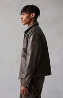 FORD Faux Leather Bull Zip Up Jacket