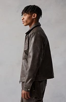 FORD Faux Leather Bull Zip Up Jacket