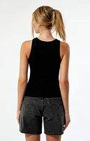 Levi's 501 Original Black Mid-Length Denim Shorts