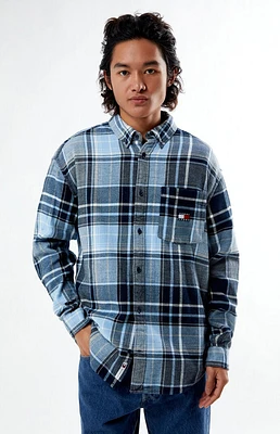 Tommy Jeans Brushed Navy Flannel Long Sleeve Shirt