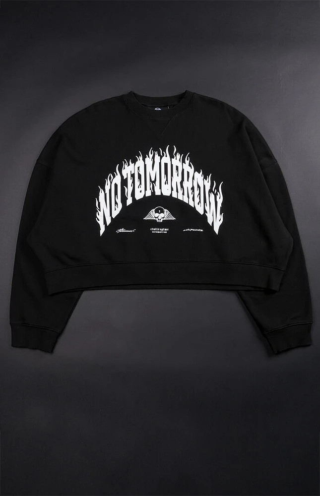 Civil x No Tomorrow Odin Oversized Cropped Crew Neck Sweatshirt