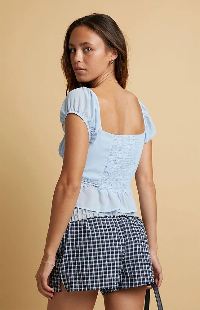 Beverly and Beck Iris Lace Trim Top