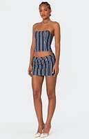 Edikted Inez Striped Denim Mini Skirt