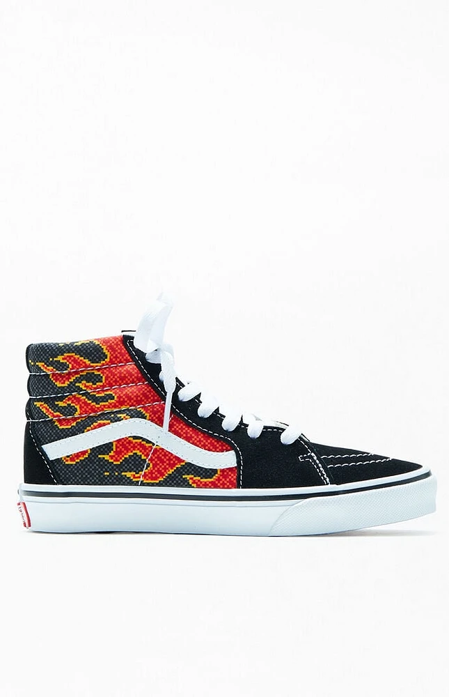 Vans Kids Pixel Flame Sk8-Hi Shoes