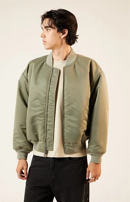 PacSun Olive Nylon Bomber Jacket