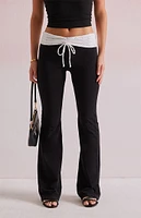 Beverly and Beck Eyelet Fold-Over Flare Pants