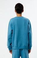 PacSun Kids Blue Embroidered Crew Neck Sweatshirt