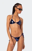 Edikted Lilly Sequin Triangle Bikini Top