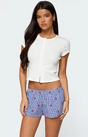 Edikted Solina Ribbed Button Up Top