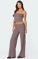 Edikted Lilah Striped Fold Over Pants