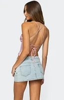 Edikted Quince Backless Embroidered Crochet Top