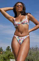 PacSun Geometric Plaid Joey Scoop High Cut Bikini Bottom