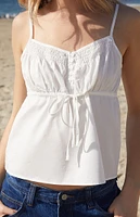 John Galt White Babydoll Top