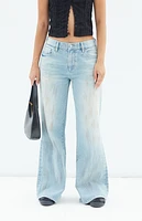 Pacsun Lena Light Indigo Stained Low Rise Super Baggy Jeans