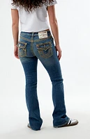 True Religion Becca Mid Rise Flap Super Bootcut Jeans