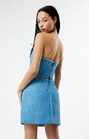 Glamorous Blue Woven Corset Top