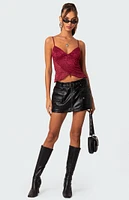 Edikted Faux Leather Cargo Mini Skirt