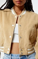 PacSun Extra Cropped Corduroy Varsity Jacket