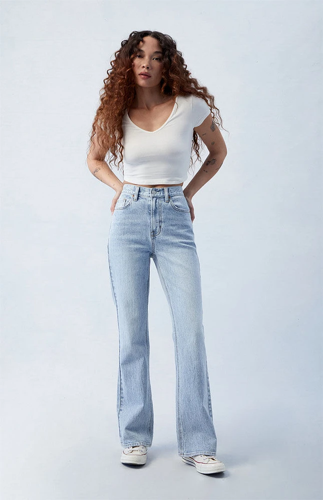 PacSun Eco Stretch Light Indigo High Waisted Bootcut Jeans